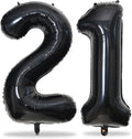 Black 21st Birthday Balloons for Her, 40In Black Mylar Foil Number 21 Balloons by Lingqiang