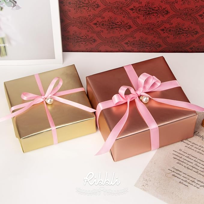 Ribbli Pink Satin Ribbon, Double Faced Satin 1/4 inch x Continuous 50 Yards - Image 3