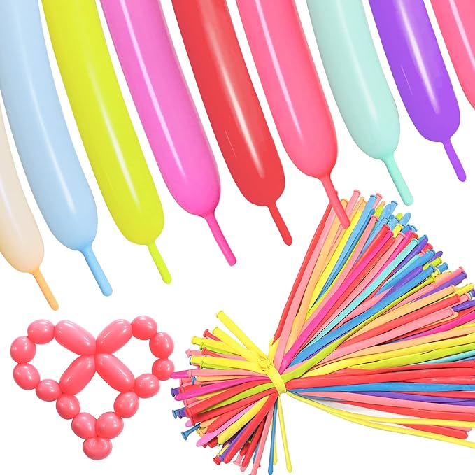 Pastel 260 long balloons 100 Pack Twisting Animal Balloons Assorted Color Thick by ASIYUHY