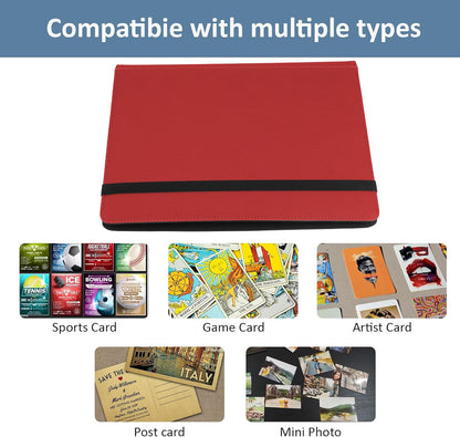Trading Card Binder 9 Pocket, Fvxldcz PU Cover Card Collection Binder 540 Cards Sleek Side-Loading Card Album, Sturdy Card Collection Folder for TCG, MTG, Yugioh, Sport Cards (Red-2)