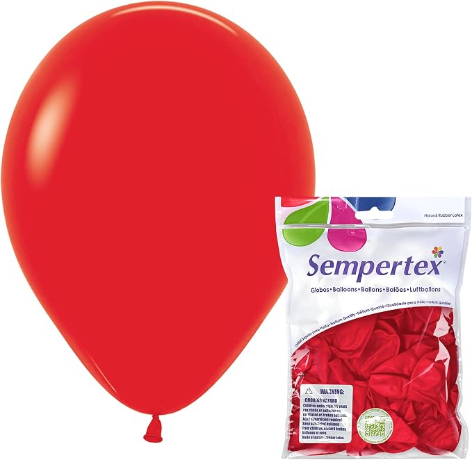 Sempertex Fashion Red Balloons, 11 Inch, vibrant color, by Sempertex
