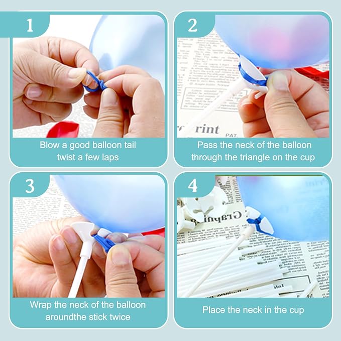 PP OPOUNT 320 PCS Balloon Sticks, 12.6 inches Plastic Balloons Sticks | Balloon - Image 3