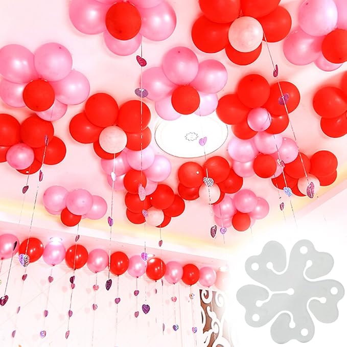 baotongle 50 pcs Portable Flower Shape Balloon Clips Holder - Image 4