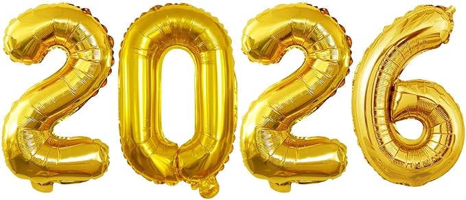 2026 Foil Number Balloons for 2026 New Year Eve Festival Party Supplies by GOER