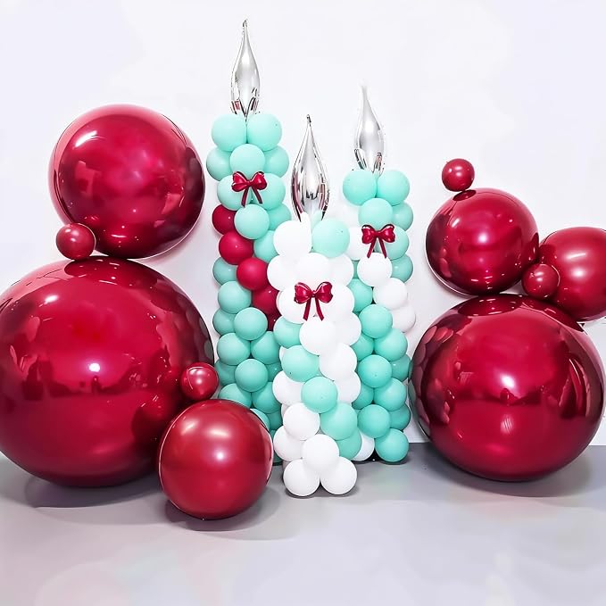 50 Inch Giant Burgundy Red Round Foil Balloons - Image 5