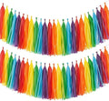 Rainbow Tassel Garland Banner, 30 Pack Colorful Paper Tassels Streamers by SIPRKAICT