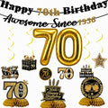 70th Birthday Decorations For Men Women, Pre-Strung Black Gold Happy 70th by Unknown