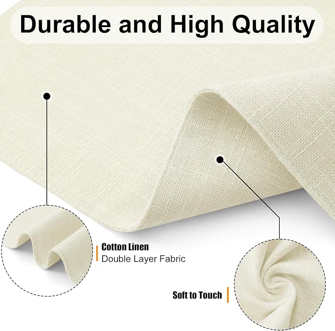 Homaxy Cloths Placemats for Dining Table Set of 4, Cream | Heat Resistant - Image 2