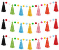 3 Pcs Rainbow Pom Pom Tassel Garland Banner by Unknown