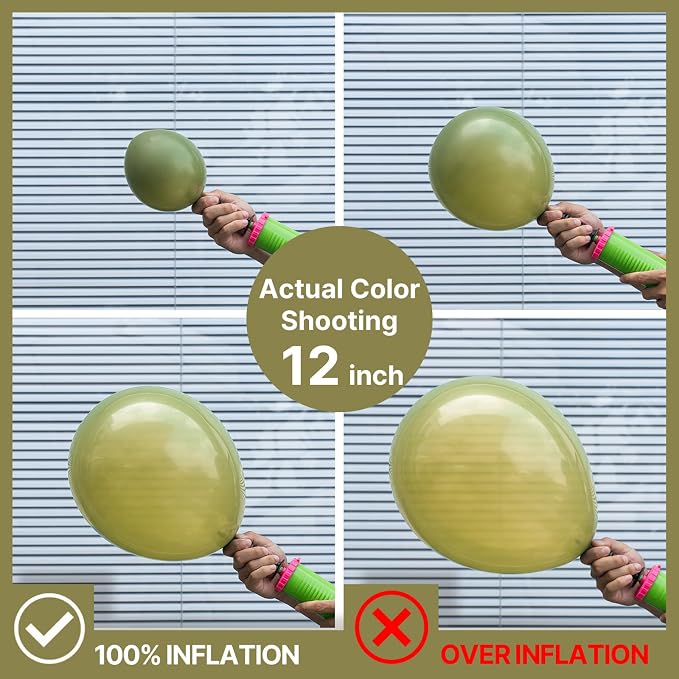 PartyWoo Sage Green Balloons 101pcs Olive Boho Green Color 12 Inch | Balloons - Image 4