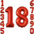Red Number 18 Balloon 40 Inch, Foil Numeral by Unknown
