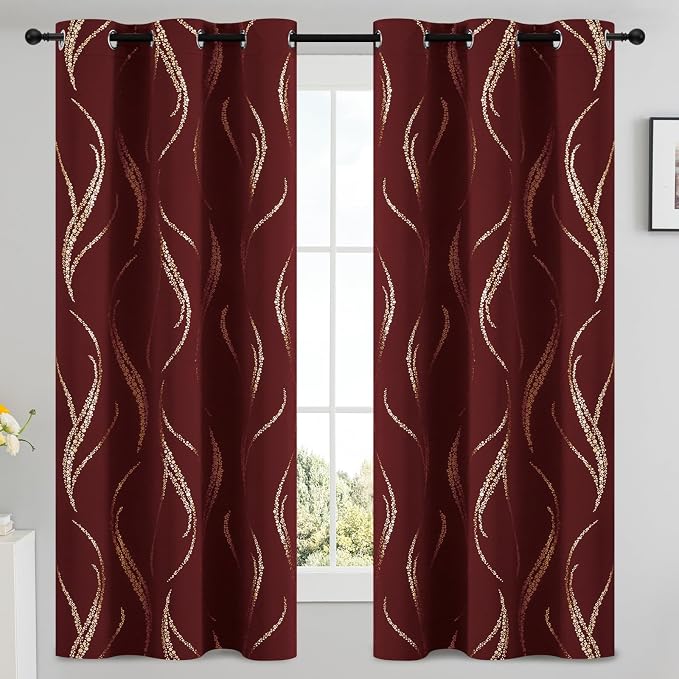 Yakamok Burgundy Blackout Curtains - Image 2