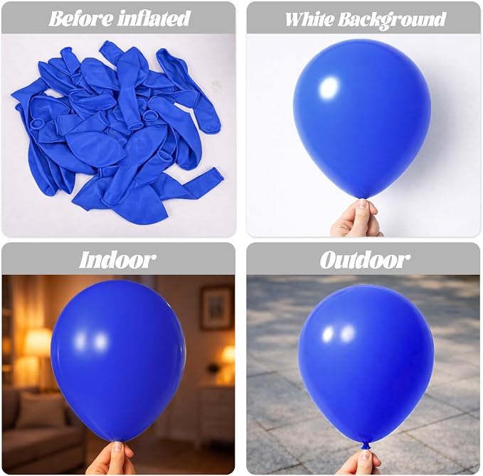 Voircoloria 105pcs Blue Party Latex Balloons, 12inch | - Image 3
