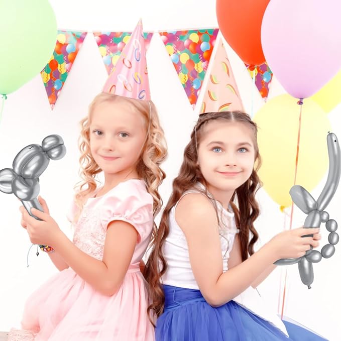 LXZFCRG 260 Long Balloons, Shiny Metallic Latex Twisting Balloon - Image 6