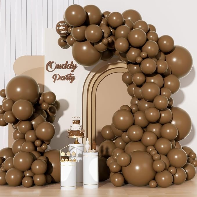 Ouddy Party 129Pcs Brown Balloons Different Sizes 18 12 10 5 Inch, Latex by OuddyParty