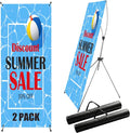 2 Pack X Frame Banner Stand Adjustable Size 23"X 63" to 32"X 78" by Unknown