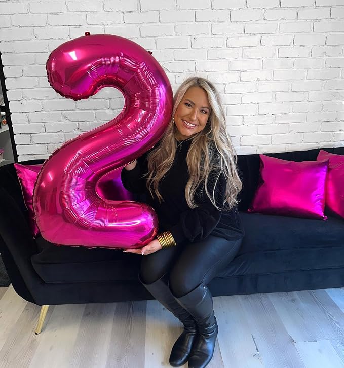 Hot Pink Number 16 Balloon 40 Inch - Image 7