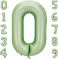 Sage Green 0 Number Balloon, Olive Green 0 Balloons 40 Inch Large Helium Foil by BBPOOL