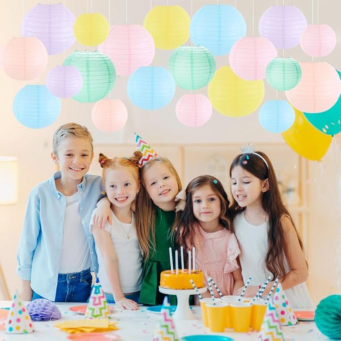 Paper Lanterns Party Decorations, Hanging Round Chinese Lanterns - Image 4