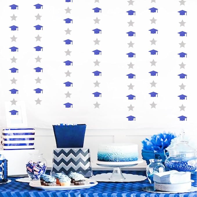 Navy-Blue Silver Graduation-2026 Class Party-Decorations - Image 5