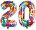 40 Inch Rainbow Balloon Number 20 Balloons, Huge 20th Birthday Decor | Large by Unknown
