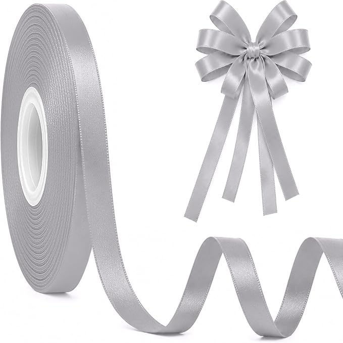 30Yards 3/8In Gray Thin Ribbon for Gift Wrapping Wedding Birthday Holiday | by Fullive