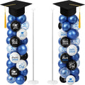 Thenshop 2 Sets Graduation Balloon Column Stand Kit 2026- Black Blue Balloon by Thenshop