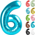 Light Blue Number 6 Balloon 40 Inch by IWERP