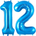 Blue 12 Balloon Number, 40 Inch Number 12 Balloon Big Blue Foil Mylar Helium by BBPOOL