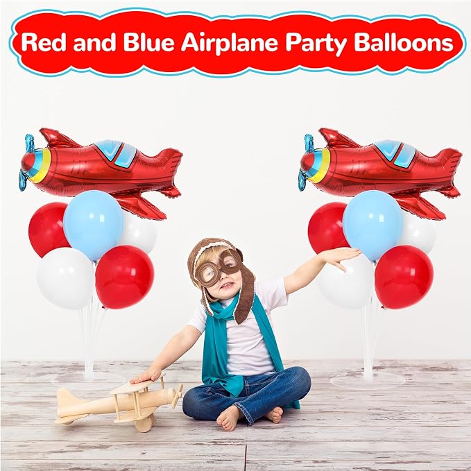 Airplane Birthday Party Balloons Stand Kit 2 Sets - Image 6