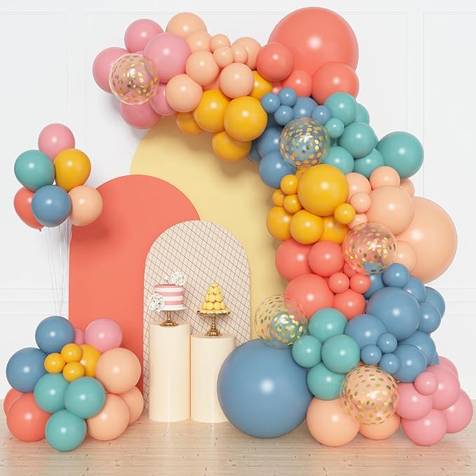Amandir 153pcs Boho Blue Blush Balloon Arch Garland Kit Different Sizes | 18 12 by Amandir