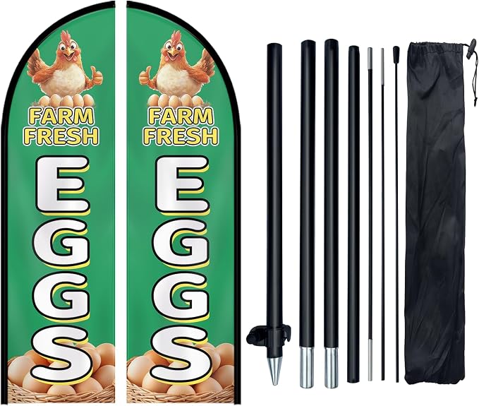 Farm Fresh Eggs Feather Flag by WOANIXY---ProfessionalCustomFeatherFlagCustomBanner