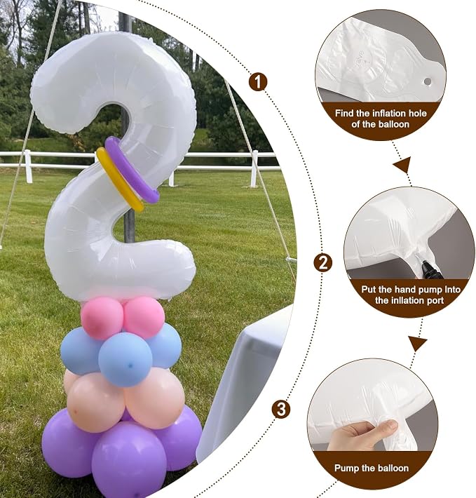 4 Balloon 40 inch White Number Balloons - Image 6