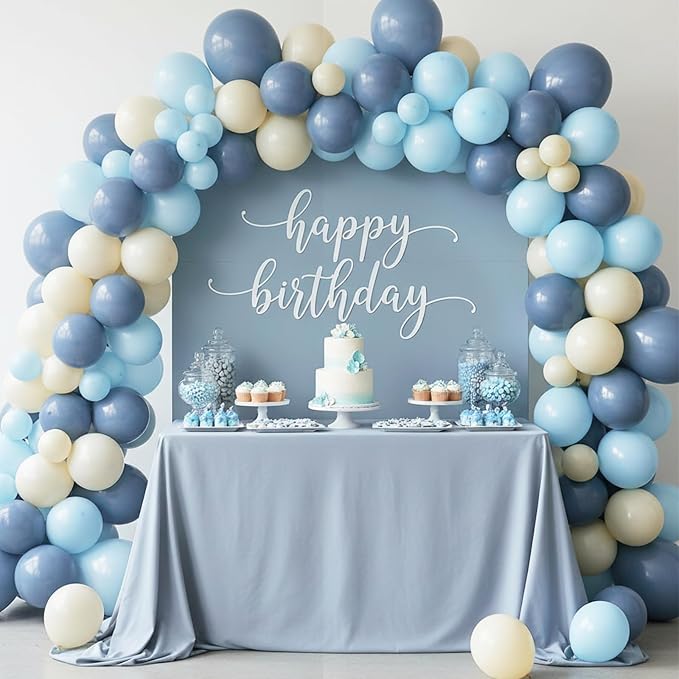 RUBFAC Dusty Blue Balloons 129pcs Different Sizes Pack of 18 12 10 5 Inch | - Image 6