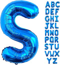Lovoir 40 Inch Large Blue Letter S Balloons Big Size Jumbo Mylar Foil Helium by Lovoir