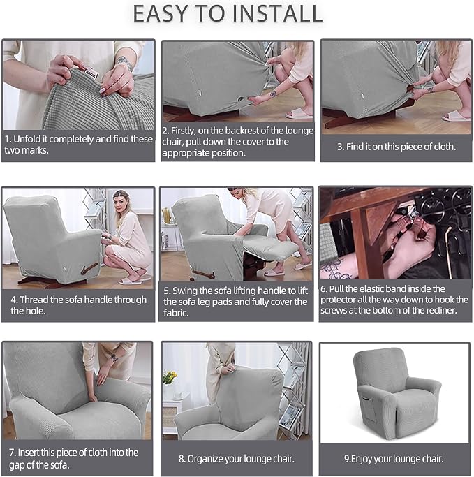 Recliner Chair Covers, 1-Piece Lazy Boy Recliner Covers, Furniture Protector & - Image 5
