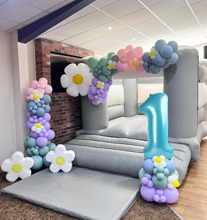 6 Balloon Numbers Birthday Decorations, 40In Pearl Blue Balloons - Image 4