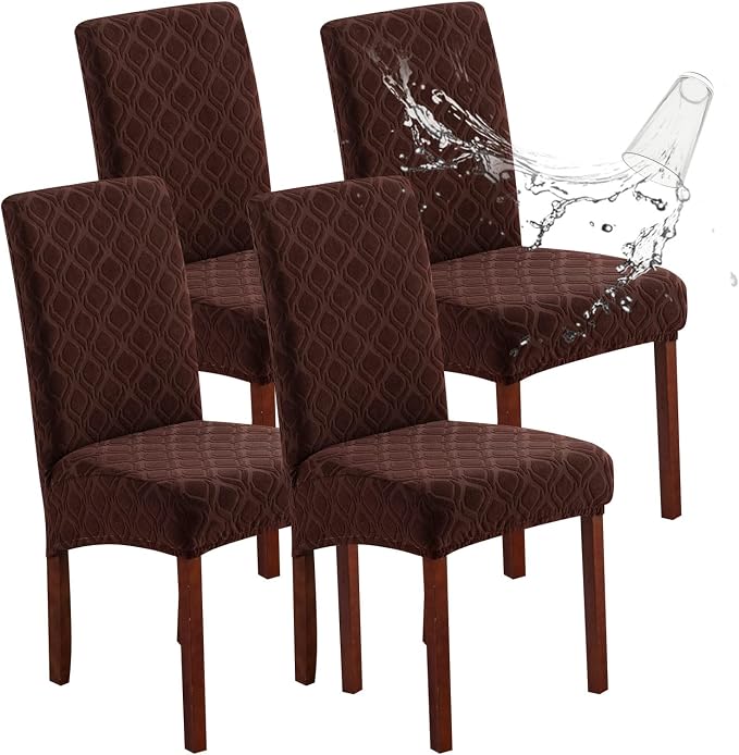Waterproof Dining Chair Covers Set of 4 Parsons Chair Slipcovers | Double by Genina