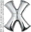 40 inch Silver Letter X Balloon, Big Size Alphabet Foil Mylar Helium Balloons by VHUWE