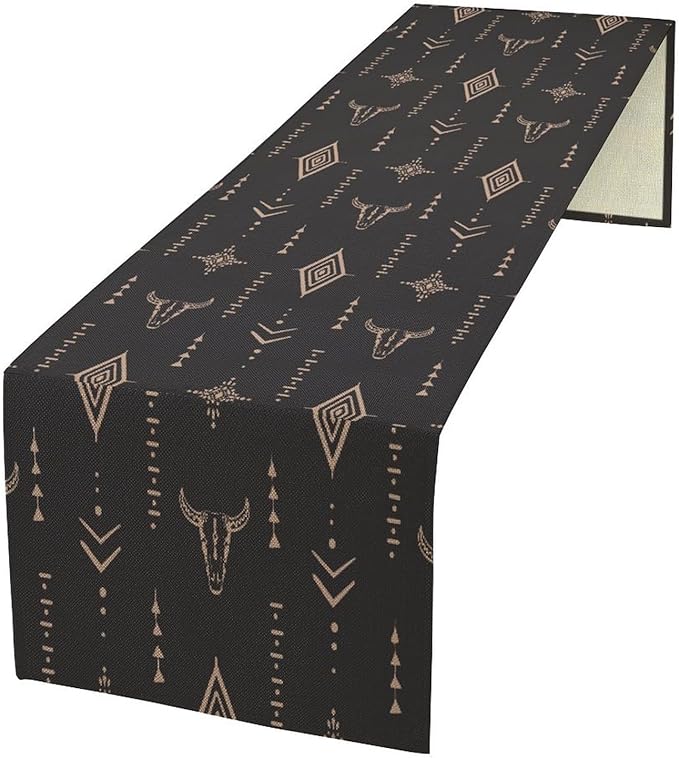 Aztec Table Runner Southwest Native Navajo Tribe Geometric Vintage Country Dinner Table Decoration Table Runner 13x90 Inch