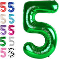 Green Number 5 Balloon 40 inch, Balloon numbers party supplies, deco photo shoot by Upgesy