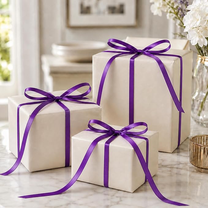 3/8In30Yards Dark Purple Thin Ribbon - Image 5