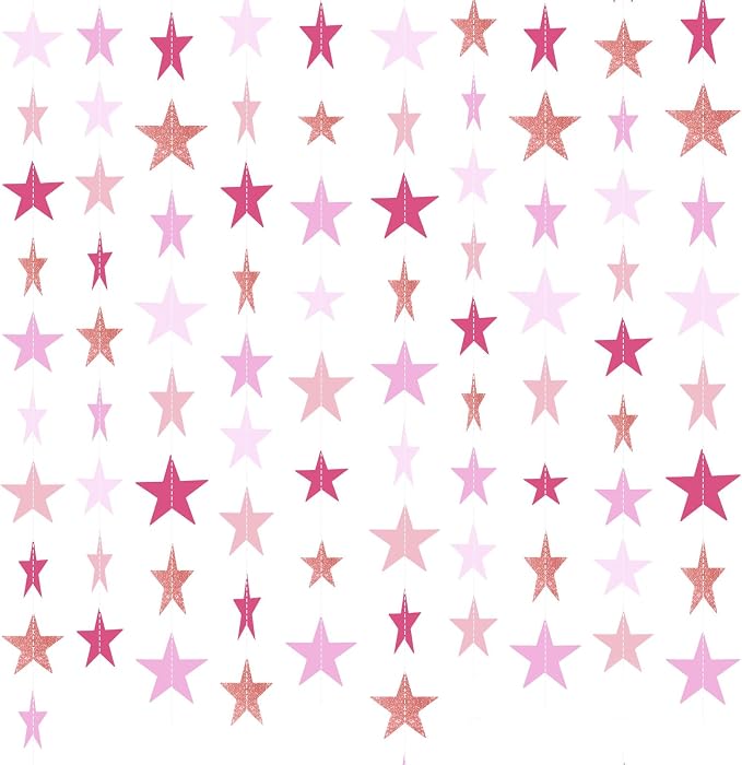 Patelai Glitter Star Garland Banner 2026 Graduation Decor 130 Feet Star Hanging by Patelai