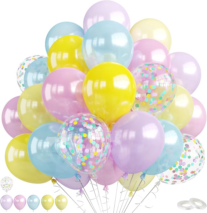 Pastel Balloons, Rainbow Candy Spring Easter Baby Shower Pastel Decorations by FunHot