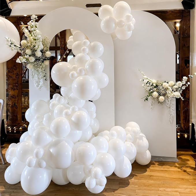 White Balloons 50Pack 12 Inch White Latex Party Balloons - Image 5