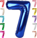 7 Balloon Numbers Birthday Decorations, 40In Navy Blue Balloons by Mluchee