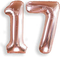 AULE 40 Inch Rose Gold 17 Balloon Number Foil 0-9 Birthday Big Numbers | by AULE