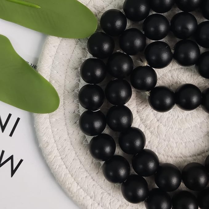 Meplait 39in Wood Bead Garland, Farmhouse Beads - Image 4
