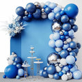 RUBFAC Blue Balloons Arch Kit, Father’s Day Decorations 144pcs Blue White and by RUBFAC