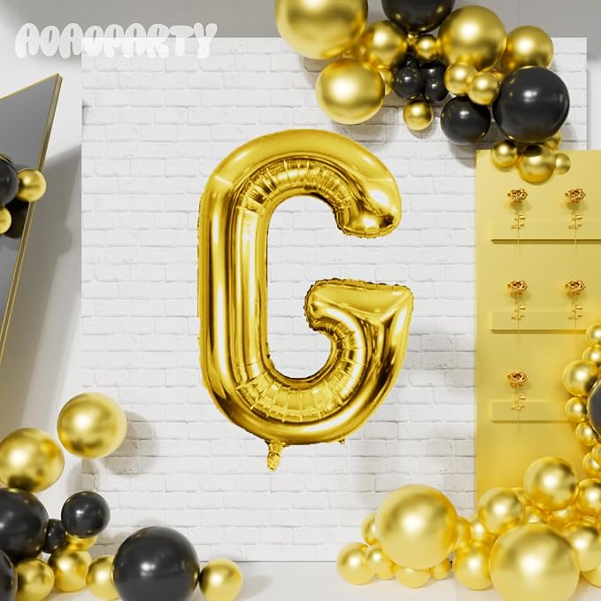 Letter Balloons Gold 40 Inch G Large Giant Big Foil Mylar Balloon | - Image 4